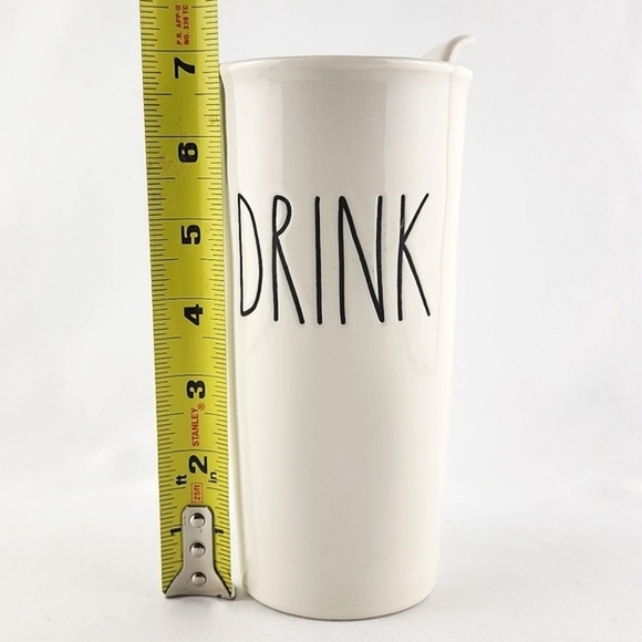 Rae Dunn Ceramic Travel Insulated Tall Mug Drink Lid Cup DRINK  Large Letters - Picture 11 of 12